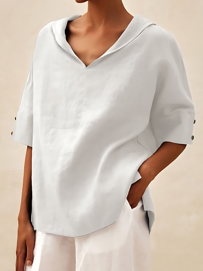 Elisabeth™ | V-Neck Casual Linen Shirt