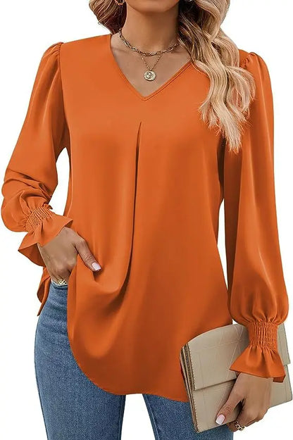 IvoryCharm™ - V-Neck Blouse