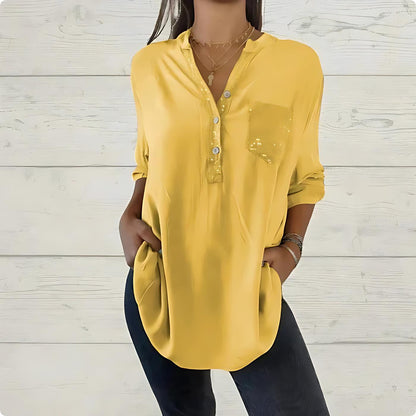 LuxeShine™ | Women’s Sequin Button-Down Shirt