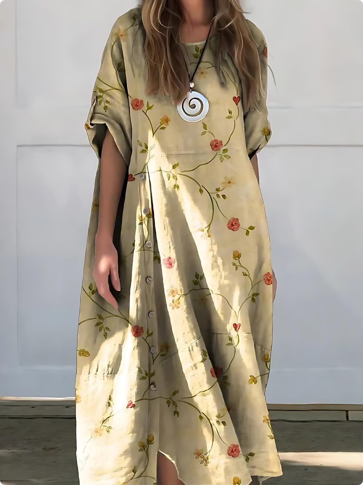 SereneFlow™ - Linen Maxi Dress