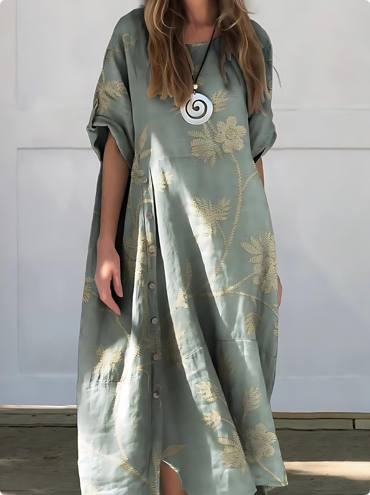 SereneFlow™ - Linen Maxi Dress