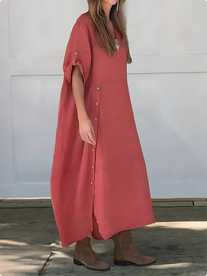 SereneFlow™ - Linen Maxi Dress