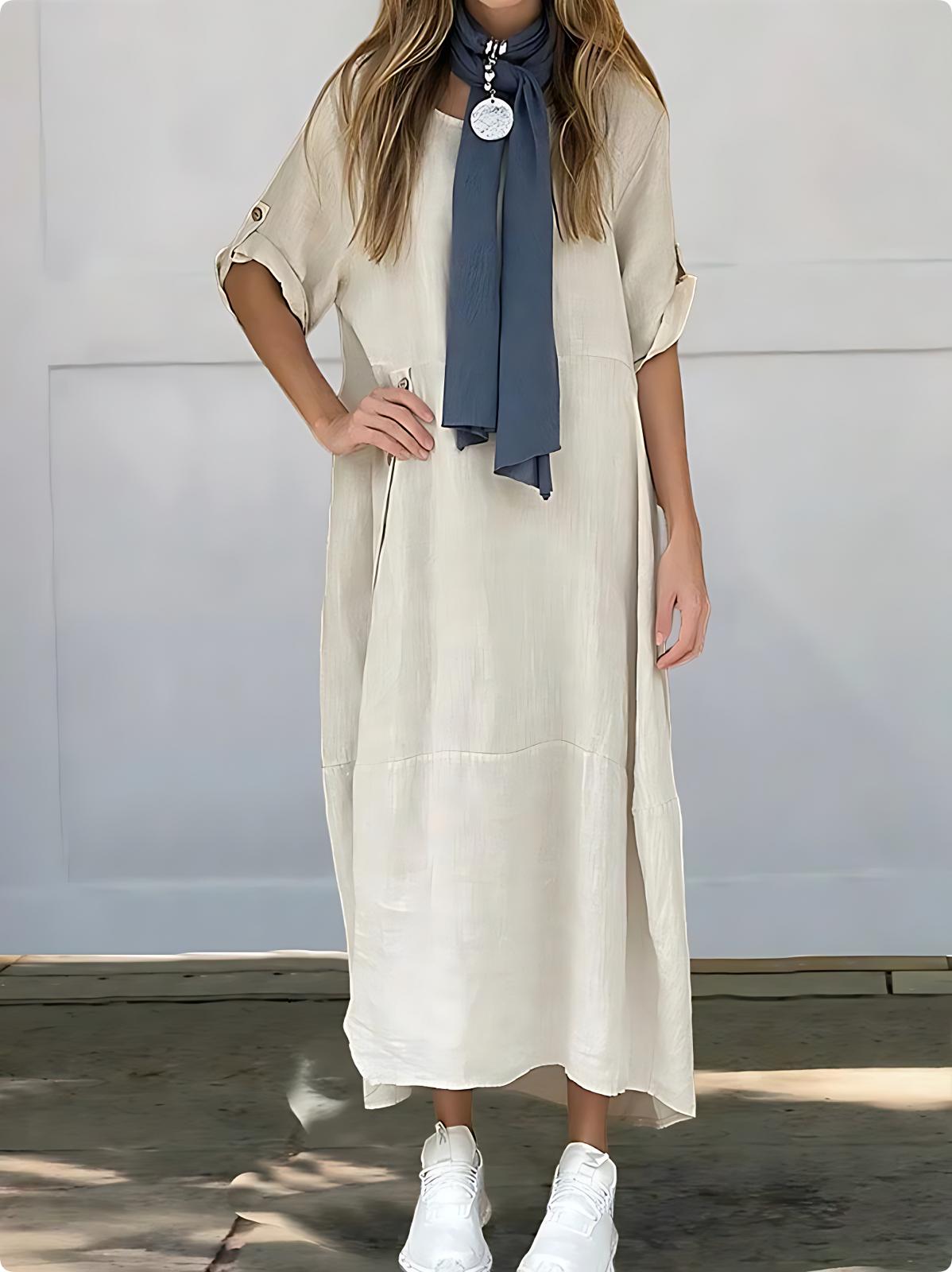 SereneFlow™ - Linen Maxi Dress