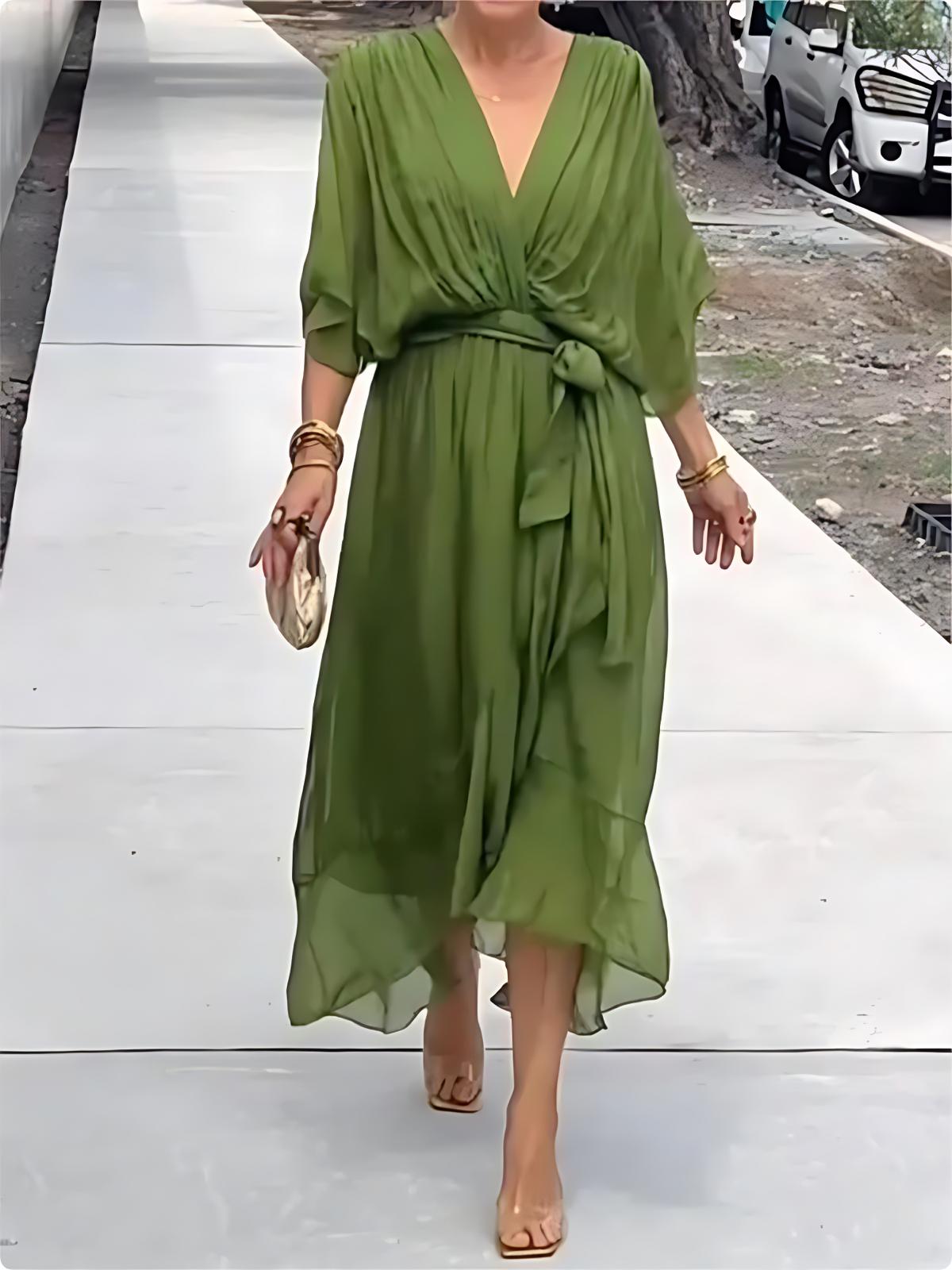 Sage™ - Flowing Wrap Midi Dress